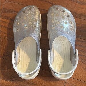 CROCS clear, white and glitter